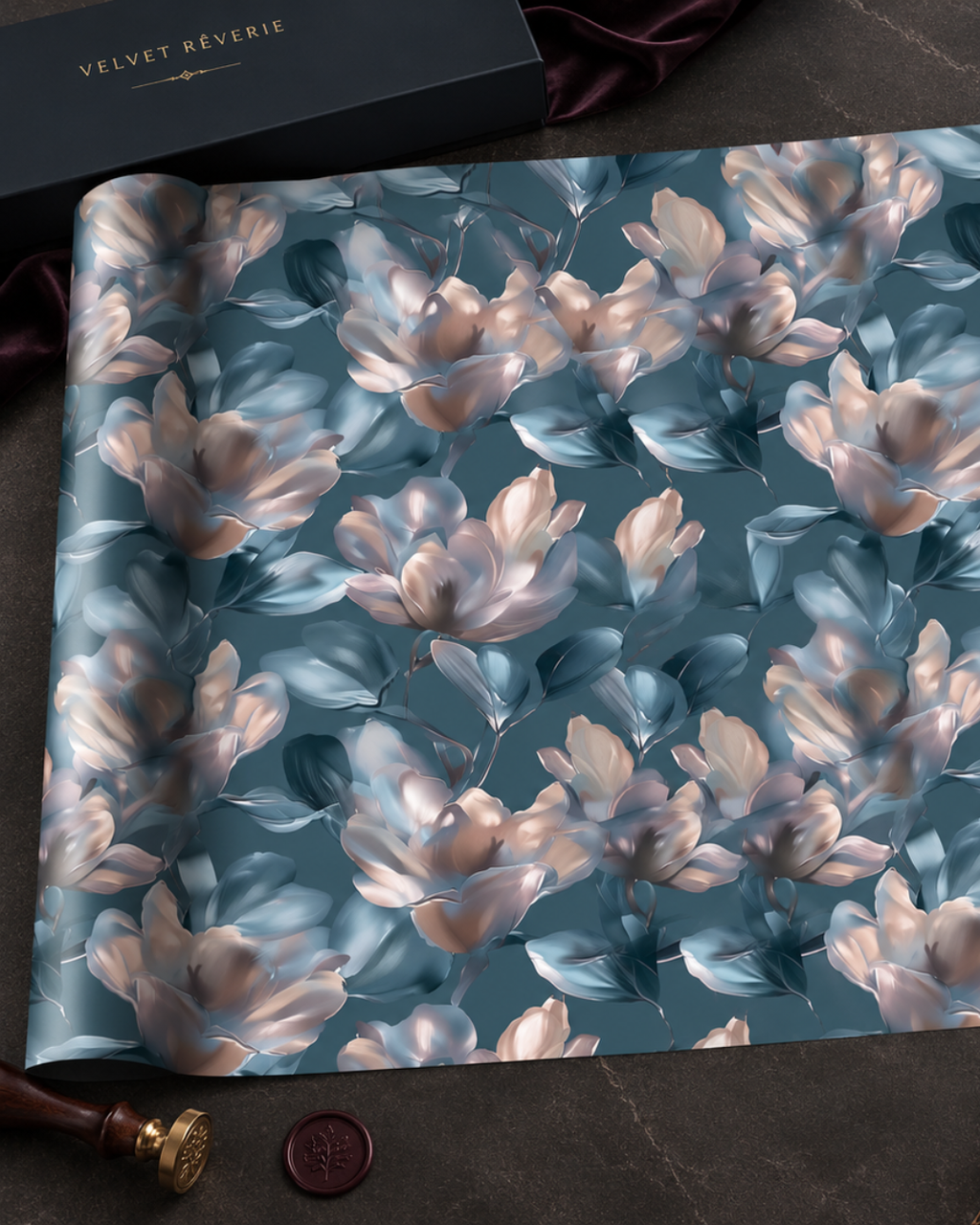 Moonlit Magnolia Wrapping Paper