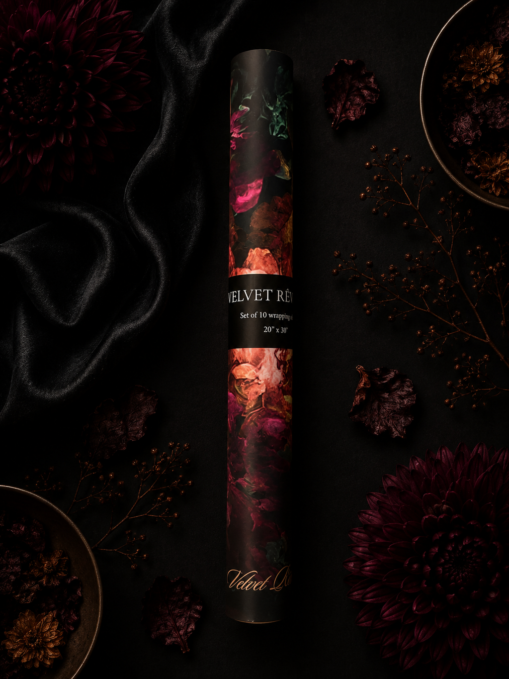 Midnight Bloom Wrapping Paper