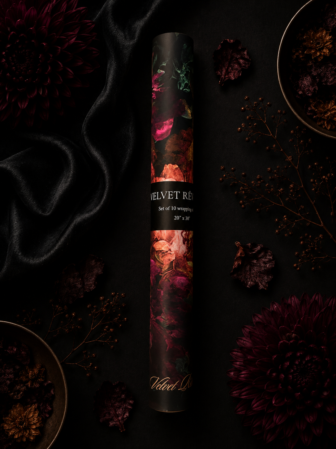 Midnight Bloom Wrapping Paper