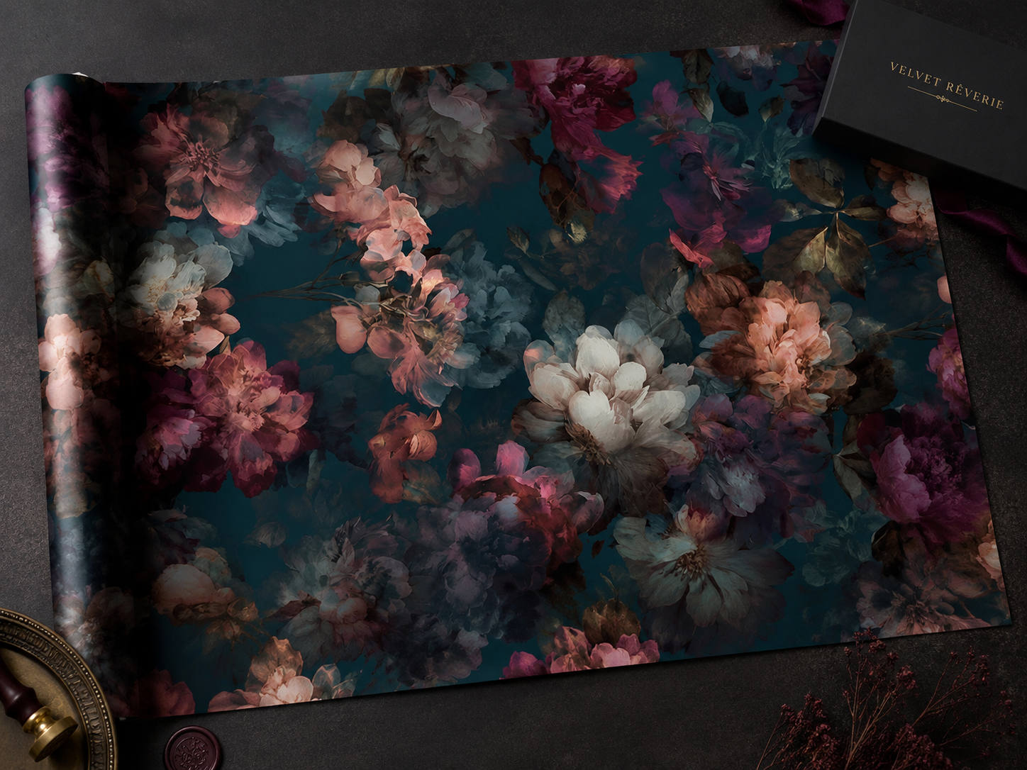 Midnight Bloom Wrapping Paper